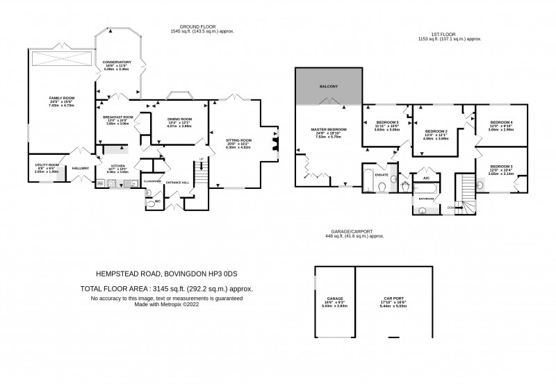 Floorplan for Bovingdon, Hertfordshire